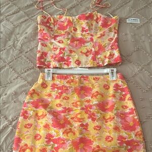 Floral Set- skirt is XS. Top is S